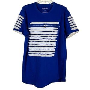 Men’s Blue Razor Cut Short Sleeve T-shirt Size XL